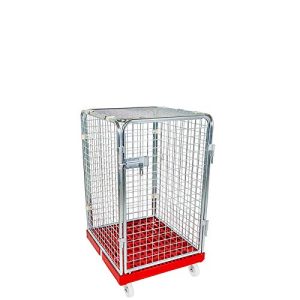 The ROLLENDE SHOP 1020 mm mesh trolley, lockable on 5 sides