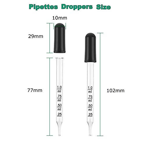 Glaspipette Hyber&Cara Glas Pipette Dropper 1ml, 20 Stück