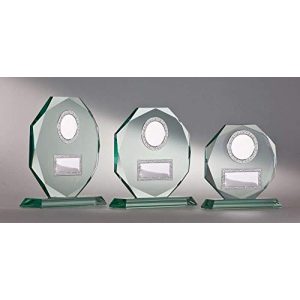 Glaspokal Henecka Jade-Trophäen Achteck Stärke 15 mm