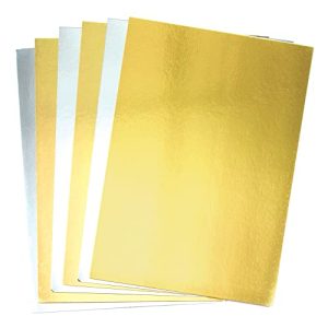 Goldpapier Baker Ross Metallic-A4-Pappe Gold u. Silber, 20 Stück