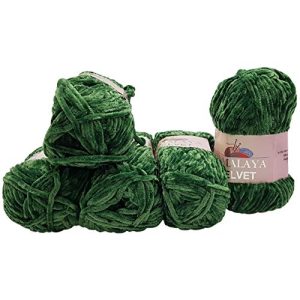 Grüne Wolle Ilkadim 5 x 100 Gramm Himalaya Velvet Micro