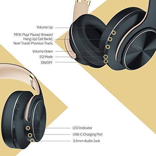 Günstige Kopfhörer DOQAUS Bluetooth Kopfhörer Over Ear