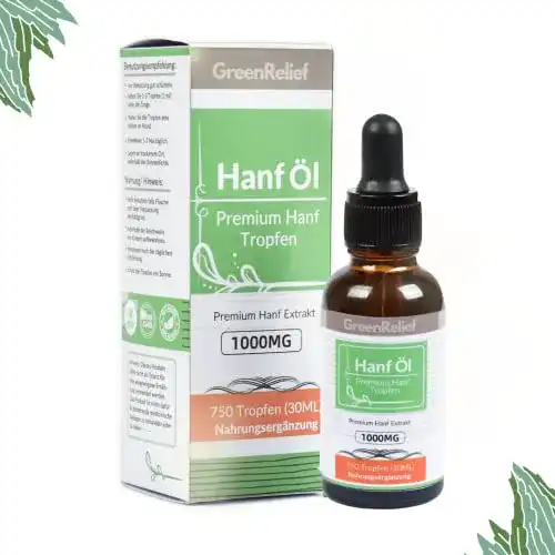 Hanföl-Tropfen GreenRelief Hanfsamenöl 30ml, 100% rein