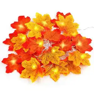 Herbstgirlande VGOODALL Ahornblätter Lichterketten, 3 Meter