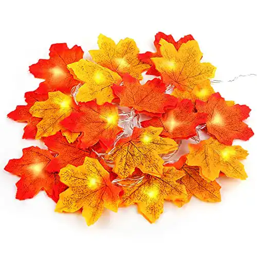 Herbstgirlande VGOODALL Ahornblätter Lichterketten, 3 Meter