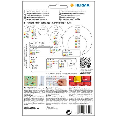 Herma-Etiketten HERMA 2390 Vielzweck-Etiketten mini, 32 Blatt