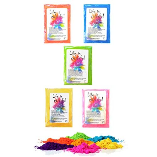Die beste holi farben h2i 5 x holi color powder holi farb pulver 5 farben Bestsleller kaufen
