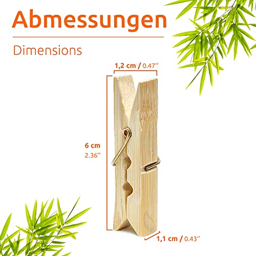 Holzklammern ECENCE Wäscheklammern Bambus-Holz, 120 Stck.