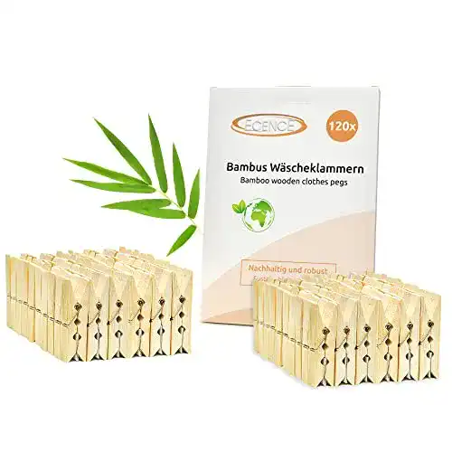 Holzklammern ECENCE Wäscheklammern Bambus-Holz, 120 Stck.