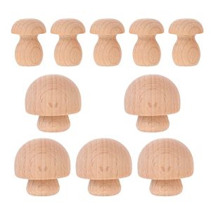 Holzpilze EXCEART Pilz Holzfiguren zum Bemalen, 10 Stück