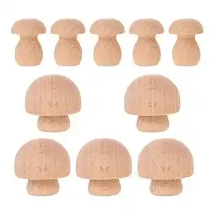 Holzpilze EXCEART Pilz Holzfiguren zum Bemalen, 10 Stück