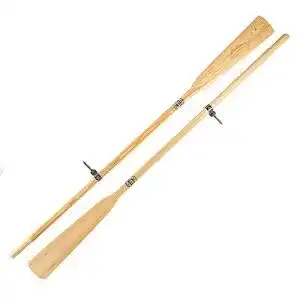 Holzruder John Paddle Set:1 Paar Bootsriemen + 2 Ruderdollen