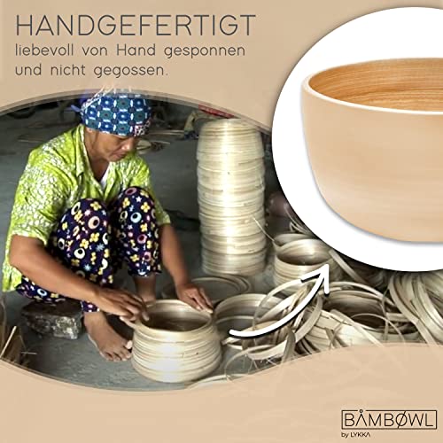 Holzschüssel LYKKA ® Bowl aus Bambus, Nordic Beige, 2X medium