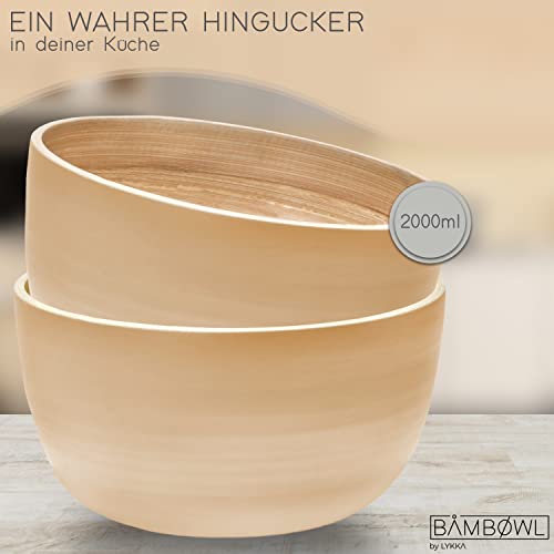 Holzschüssel LYKKA ® Bowl aus Bambus, Nordic Beige, 2X medium