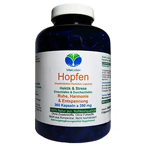 Hopfenblüten VitalLeben HOPFEN Pur (Humulus Lupulus) Kapseln