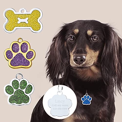Hundemarke FUSIYU Personalisierte Hunde-Pfote mit Gravur