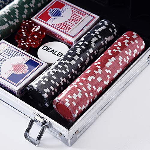 Jetons HOMCOM Pokerkoffer Pokerset 200 Pokerchips