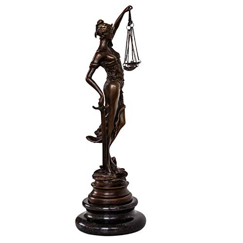 Justitia-Statue aubaho Bronzeskulptur Justitia Justizia Bronzefigur
