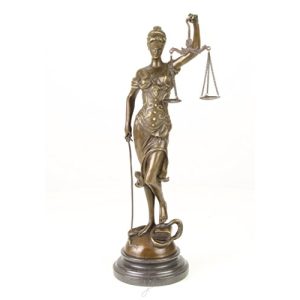 Justitia-Statue Decoratie Bronzefigur Skulptur Justitia mit Waage