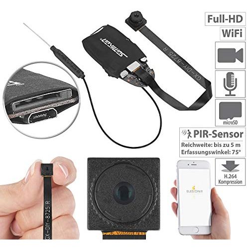 Knopfkamera Somikon Mini Kamera: Full-HD-Micro-Einbaukamera