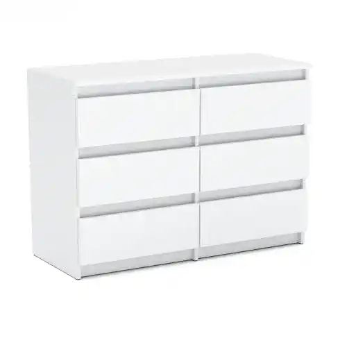 Kommode Weiß MRBLS_HOME MRBLS mit 6 Schubladen