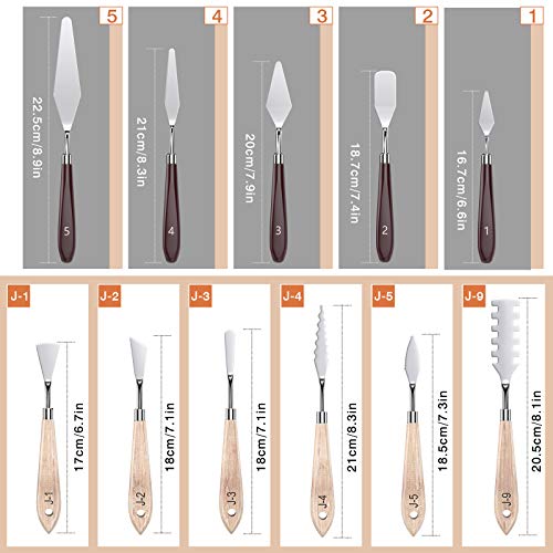 Malmesser TiMOVO Palette Messer Set, 11pcs Edelstahl, Holzgriff