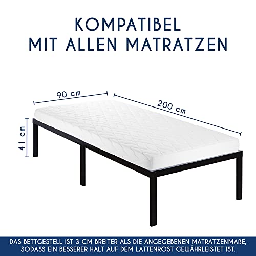 Metallbett Dreamzie Bett 90×200 mit Lattenrost Metall 36cm