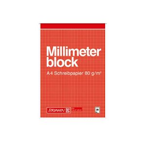 Millimeterpapier Brunnen 104747001 Millimeterblock A4, 20 Blatt