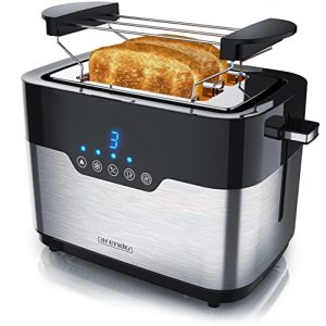 Mini-Toaster Arendo Edelstahl Toaster 2 Scheiben mit LED Anzeige