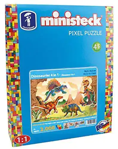 Ministeck Ministeck 31799 Mosaikbild Dinosaurier 4in1, Steckplatte
