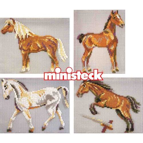Ministeck Ministeck 32733 Mosaikbild Pferde 4in1, ca. 1.500 Teile