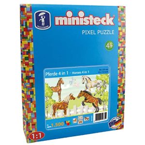 Ministeck Ministeck 32733 Mosaikbild Pferde 4in1, ca. 1.500 Teile