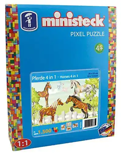 Ministeck Ministeck 32733 Mosaikbild Pferde 4in1, ca. 1.500 Teile