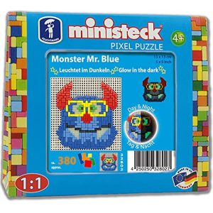 Ministeck Ministeck 32802 Mosaik-Bild Monster Mr. Blue, leuchtet