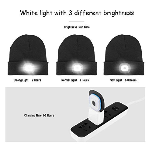 Mütze mit Licht ATNKE LED Beleuchtete Mütze, Wiederaufladbar