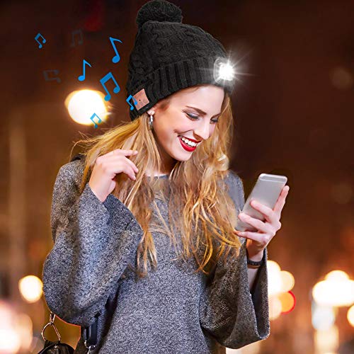 Mütze mit Licht Powcan Winter Wireless Bluetooth 5.0 Music Mütze