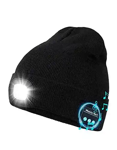 Mütze mit Licht Wmcaps Bluetooth Mütze mit Led Licht, schwarz