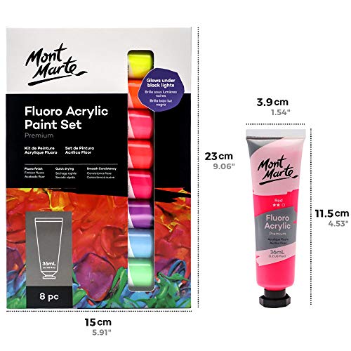 Neonfarben Mont Marte Acrylfarben Set, fluoreszierend, 8 Stück