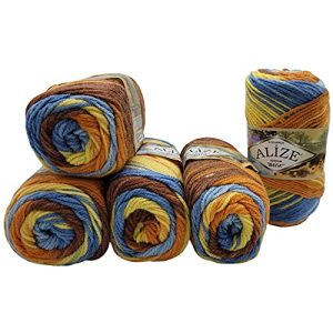 Norweger-Wolle batik 5 x 100 Gramm Alize Burcum mit Farbverlauf