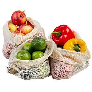 Obstnetz ECENCE Obst- und Gemüsebeutel, 3 Stck. in 3 Größen
