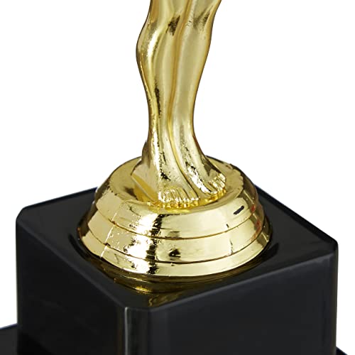 Oscar-Statue Relaxdays Unisex Jugend, Gold, quadratischer Sockel