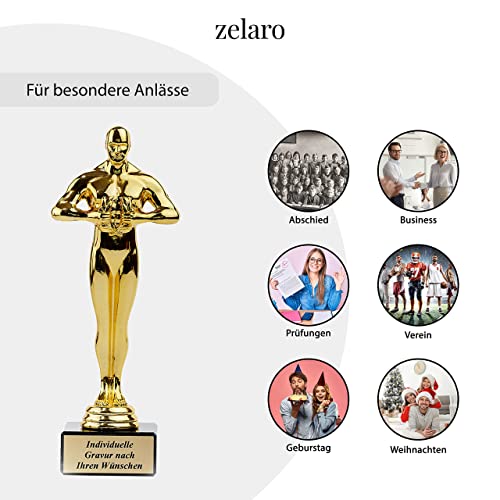 Oscar-Statue Zelaro Siegerfigur Viktor Maxi auf Marmorsockel