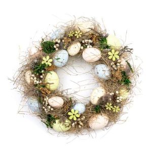 Easter wreath art decor green, flower wreath, door wreath, Ø ca.26cm