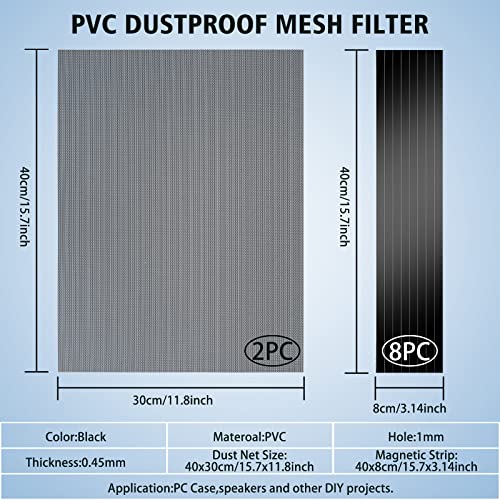 PC-Staubfilter YSSHUI PVC-Staubnetzfilter, 400 x 300 mm, 2 Stück