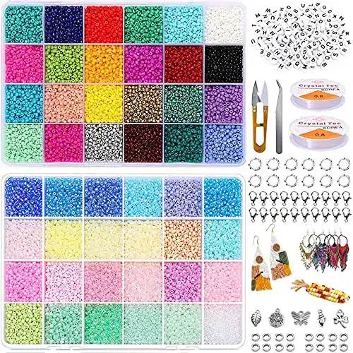 Perlenset WINAROI Mini Glasperlen Set 3mm mit 24-Gitter