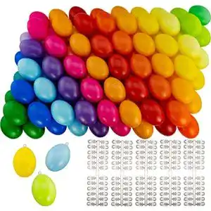Plastik-Ostereier Lemotoy 100 PCS Bunte Plastikeier 6x4cm
