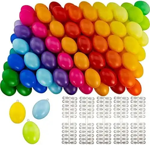 Plastik-Ostereier Lemotoy 100 PCS Bunte Plastikeier 6x4cm