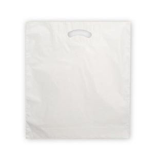 Plastic bag white bags 1000 pcs MDPE grip hole carrier bags