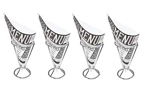 Pommestüten Spetebo Halter, 4er Set mit 20 Tüten, silber