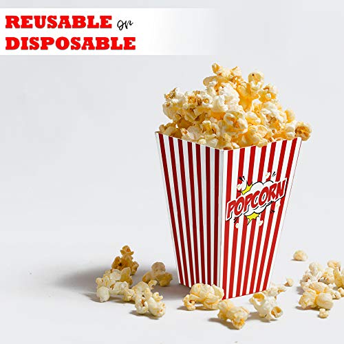 Popcorntüten MATANA 50 Große Retrostyle für Kinderpartys